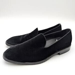 Boss Derrek Classic Velvet Loafer Shoes Almond Toe Black Men's Size US8.5 EU41.5
